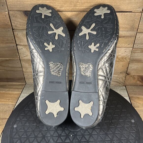 Born Womes Sz 8 M Bronze Metallic Quilted Leather Ballet Flats Shoes-Flat Bow - Picture 9 of 10